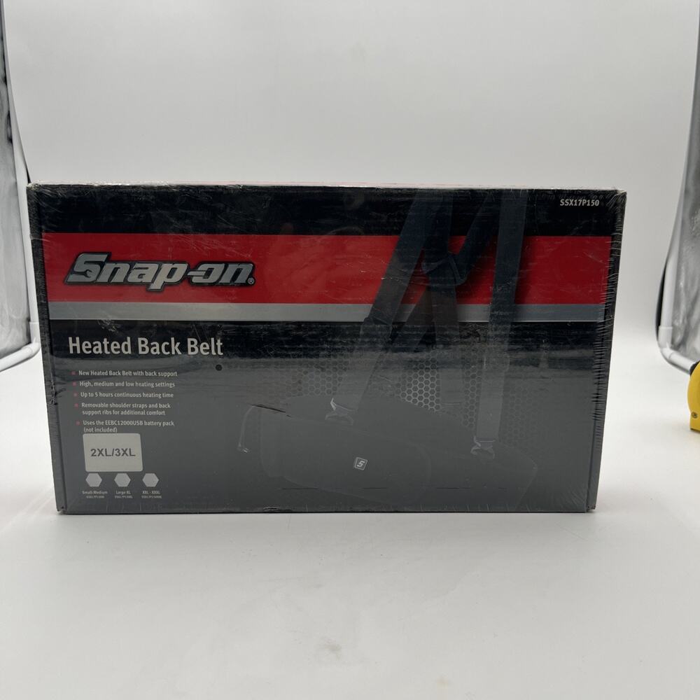 Snap-on Tool Heated Back Belt Support 2xl/3xl new sealed Back Support